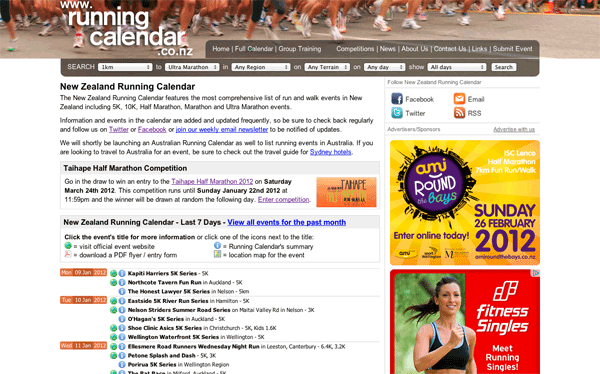 running calendar v3 theme - homepage