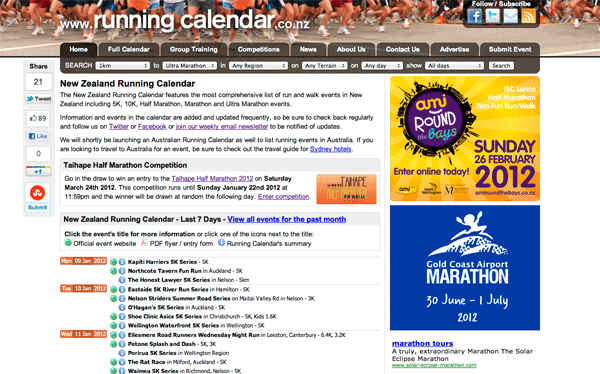 running calendar v4 theme - homepage