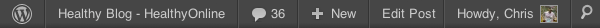 wordpress admin toolbar