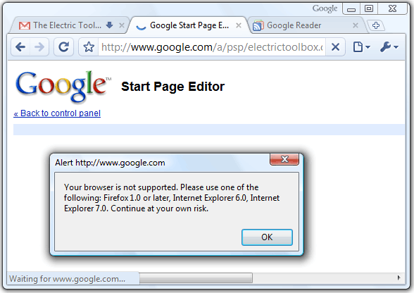 google chrome google apps error
