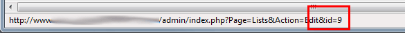 listid from the browser status bar