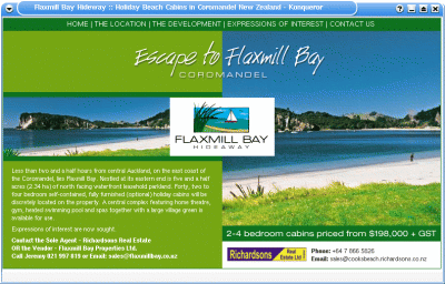 Flaxmill Bay Website