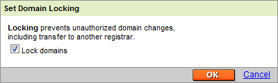 change the domain lock status