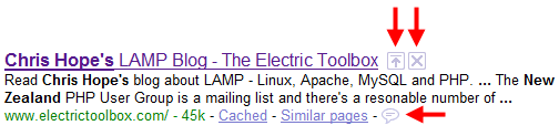 google's search result changes