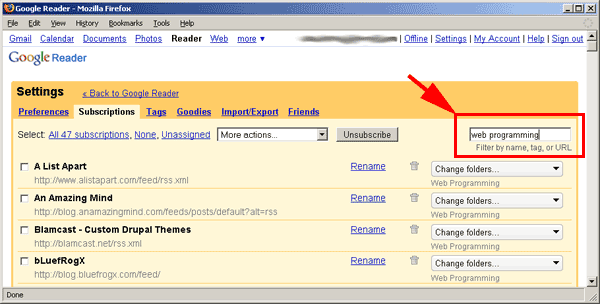 renaming tags in google reader