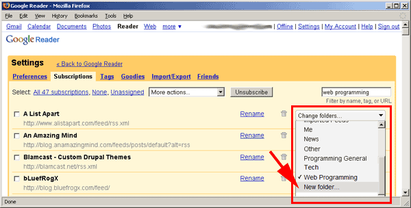 renaming tags in google reader