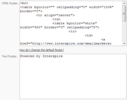 change the email footer in interspire email marketer