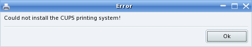 could not install the cups printing system