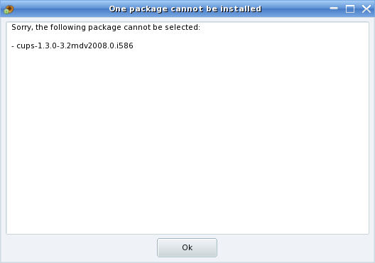 packages can't be selected